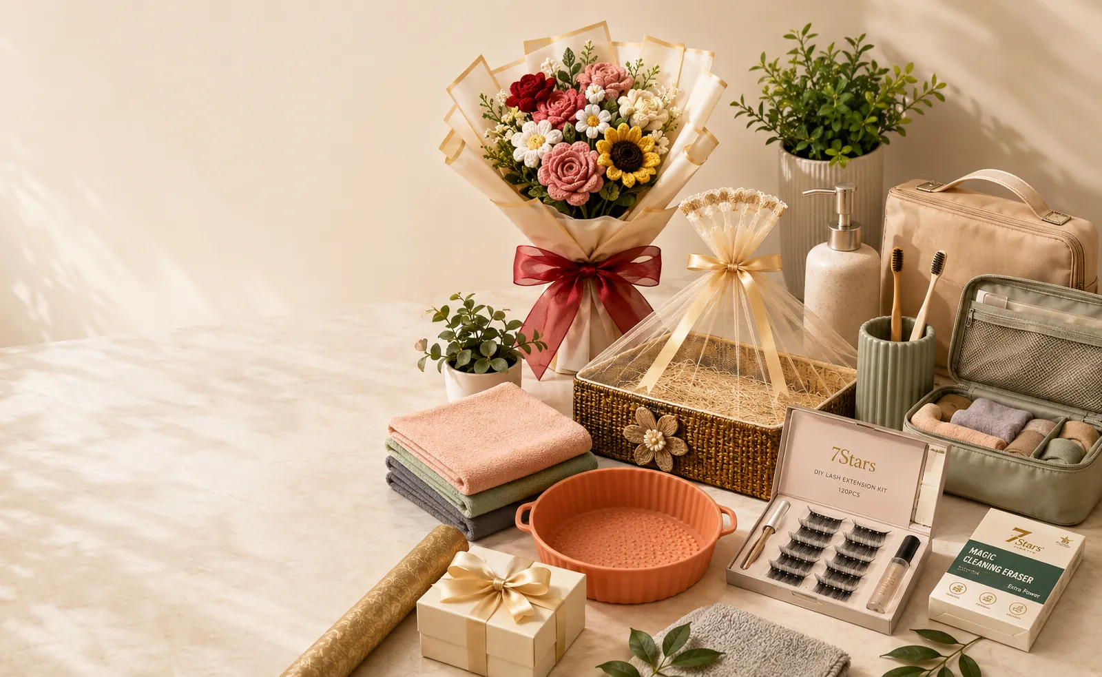 A selection of 7Stars gifts and home essentials arranged together